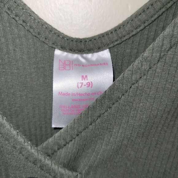 No Boundaries Size Medium Green Rib Button Front Tank Dress - Picture 4 of 8